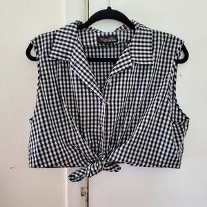 Trashy Diva Dolly Tie Top in Black Gingham 18